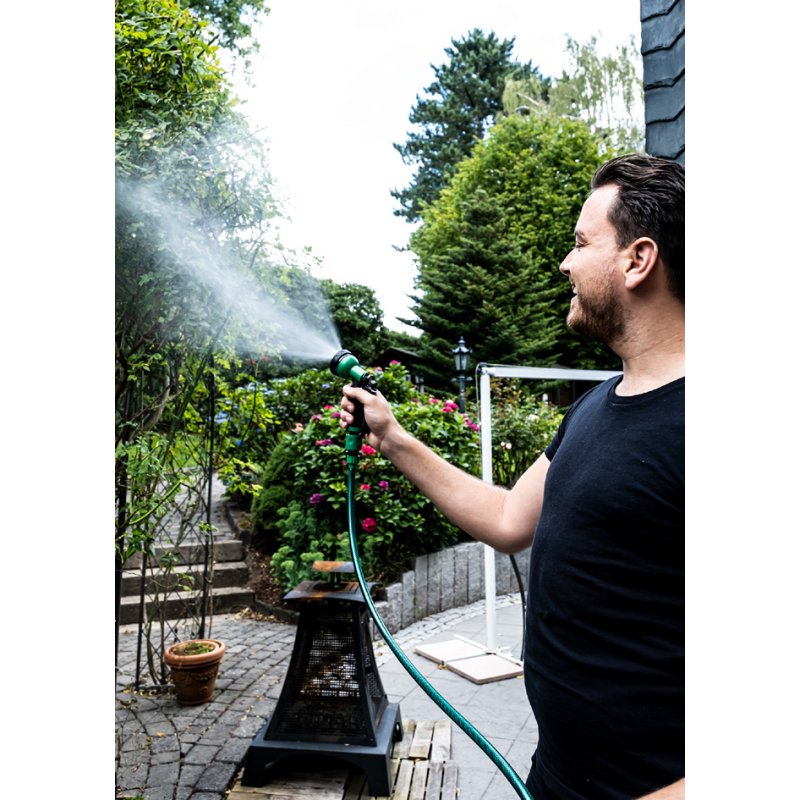 BRÜDER MANNESMANN mini garden hose set, 10 metres, green, PVC